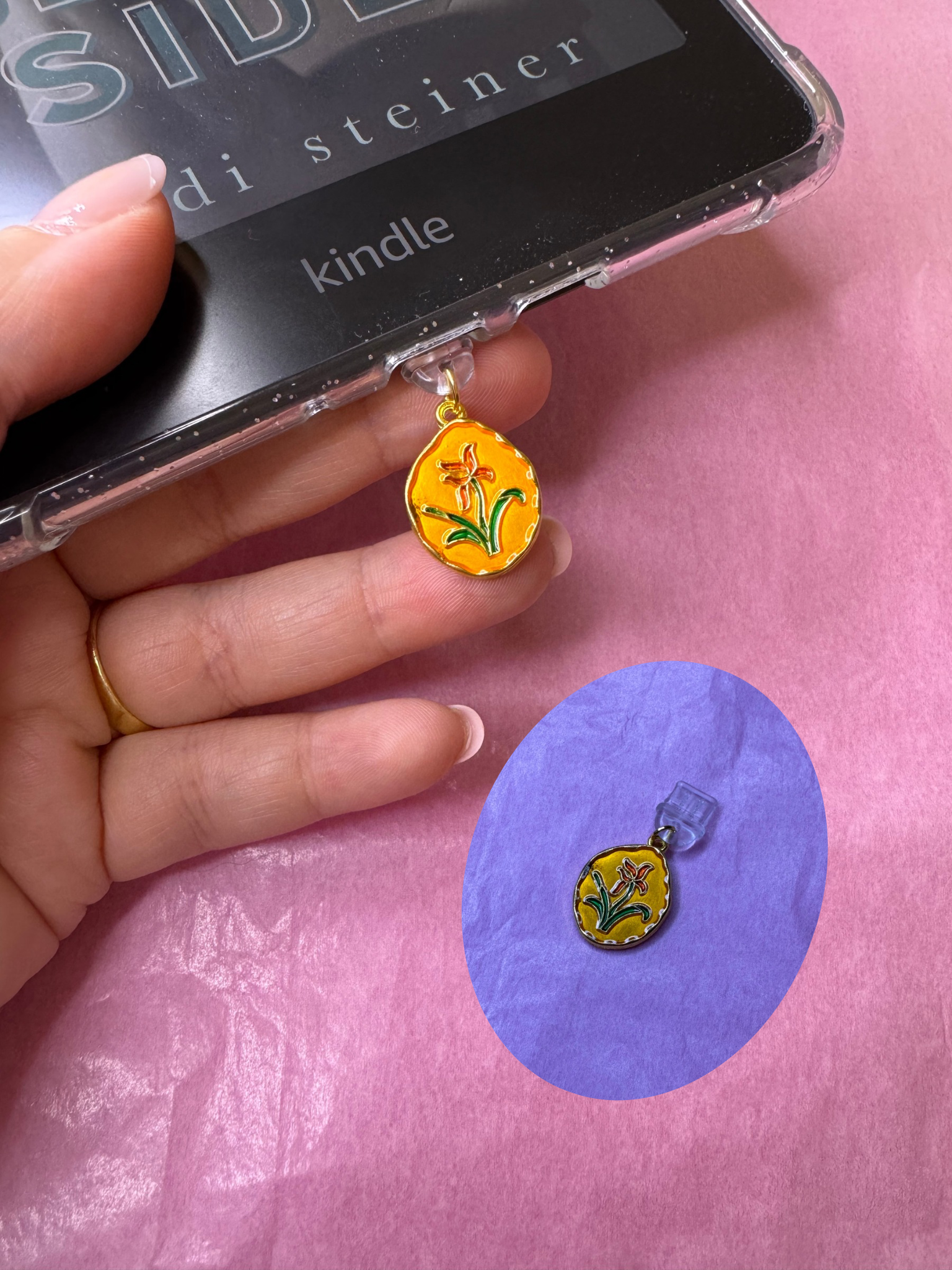 Orange Flower Charm